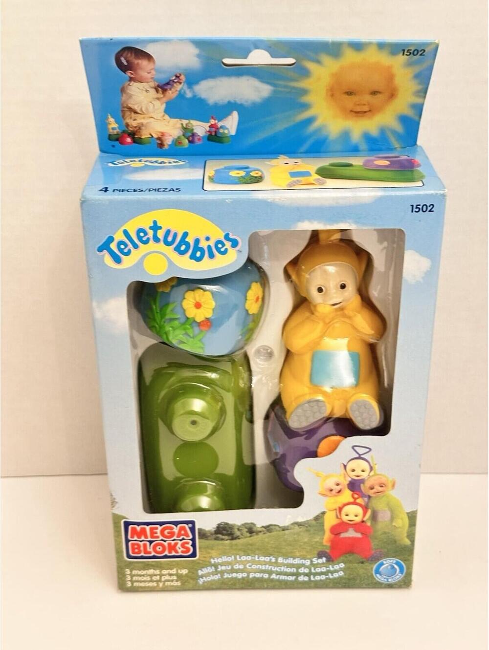 Nib - Vintage Teletubbies Soft Mega Bloks Stacking Blocks 1998 Laa Laa’s